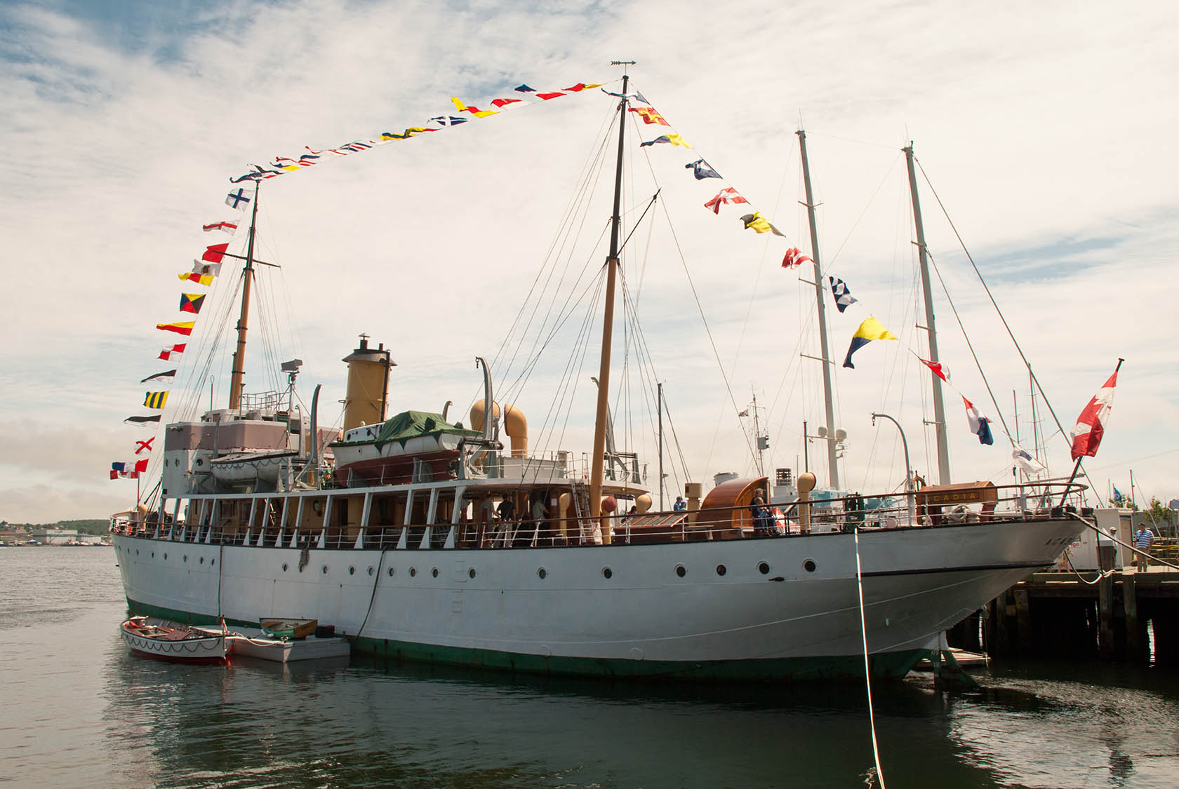 CSS Acadia in full dress